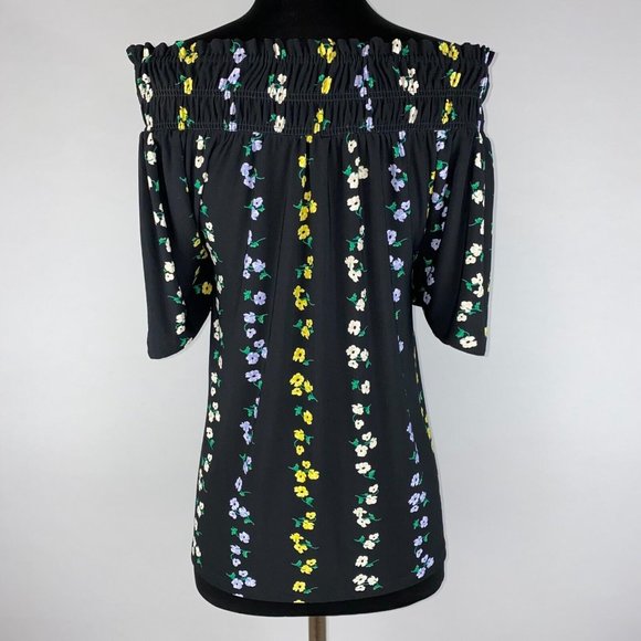 Ann Taylor S Floral Patterned Off The Shoulder Short Sleeve Blouse Top - Picture 9 of 12